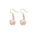 Pink Five Petal Flower Stud Hook and Clip Earrings view 5