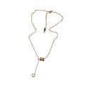 Rose Gold Roman Numeral Cylinder Ring Y Necklace Circle Drop view 5