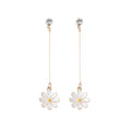 White Daisy Flower Long Short and Clip Dangle Earrings view 5
