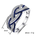 Blue and Clear Pavé Stone Interwoven Wide Band Ring view 5