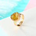 Gold Tone Round Druzy Crystal Adjustable Rings in Four Colors view 2