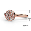 Rose Gold Tone Round Letter A Pavé Ring Polished Metal Jewelry view 3