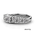 Seven Stone Half Eternity Ring In Polished Silver Tone view 5