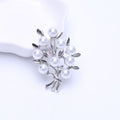 White Pearl Branch Brooch in Gold or Silver Tone Metal view 7