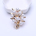 White Pearl Branch Brooch in Gold or Silver Tone Metal view 6