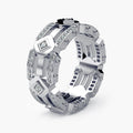 Geometric Openwork Band Ring in Three Metal Tones Design view 6