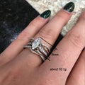 Rose Gold Tone Crystal Star Three Band Ring Set Polished Metal Jewelry view 2
