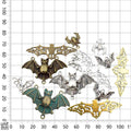 Matte Gold-Tone Bat Metal Charms with 12 Listed Options view 4