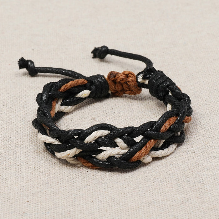 Handmade Braided Hemp Rope Bracelet Minimalist Forest Style Couple Student Wrist Jewelry