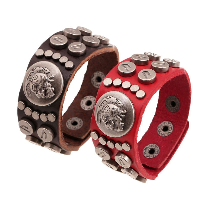 European Punk Studded Genuine Cowhide Leather Bracelet For Men, New Export Jewelry Accessory