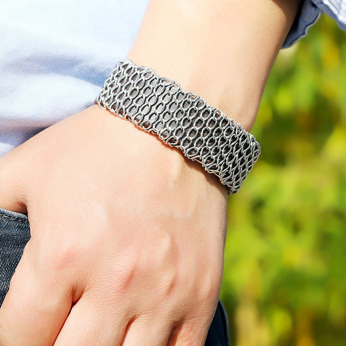 European American Fashion Brown Chain Cowhide Leather Bracelet For Men Wristband Jewelry