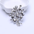 White Pearl Branch Brooch in Gold or Silver Tone Metal view 3