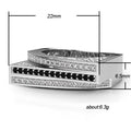 Black And White Rectangular Signet Ring With Openwork Sides view 5