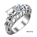 Sculptural Open Frame Ring With Round Clear Center Stone view 5