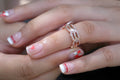 Geometric Openwork Band Ring in Three Metal Tones Design view 4