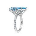 Silver Tone Blue Kite Stone Statement Ring Jewelry view 2