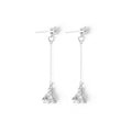 Six Shape Silver Tone Faceted Stone Long Chain Earrings view 6