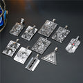 Antique Silver Tone Occult Plaque Pendant Necklaces in Ten Designs view 1