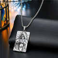 Antique Silver Tone Occult Plaque Pendant Necklaces in Ten Designs view 12