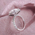 Silver Tone Square Crystal Halo Solitaire Ring Jewelry view 1