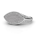 Oval Pavé Signet Ring With Openwork Silver Tone Band view 6