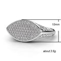 Oval Pavé Signet Ring With Openwork Silver Tone Band view 5