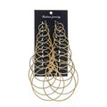 Silver Thin Metal Multi Size Open Hoop Earrings Assorted Set view 2
