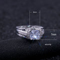 Silver Tone Square Halo Ring with Split Pavé Band Design view 5