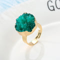 Gold Tone Low Dome Round Druzy Adjustable Rings in Four Colors view 8