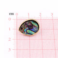 Gold Tone Abalone Shell Teardrop Stud Earrings with Textured Bezel view 3