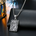 Antique Silver Tone Occult Plaque Pendant Necklaces in Ten Designs view 6