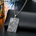 Antique Silver Tone Occult Plaque Pendant Necklaces in Ten Designs view 8
