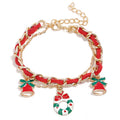 Christmas Charm Ribbon Chain Bracelets in Three Styles view 4