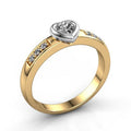 Gold Tone Slim Heart Ring with Silver Tone Stone Accent view 1