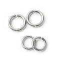 Three Silver No Piercing Minimal Hoop Clip Earrings view 3