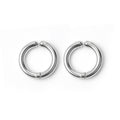 Three Silver No Piercing Minimal Hoop Clip Earrings view 6