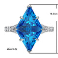 Silver Tone Blue Kite Stone Statement Ring Jewelry view 5