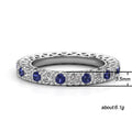 Silver Tone Blue Crystal Alternating Band Ring Jewelry view 5