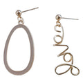 Gold Irregular Hoop Cascading Shell Disc Drop Earrings view 5