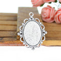 Oval Floral Edge Cabochon Settings in Three Antique Finishes view 2