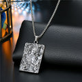 Antique Silver Tone Occult Plaque Pendant Necklaces in Ten Designs view 9