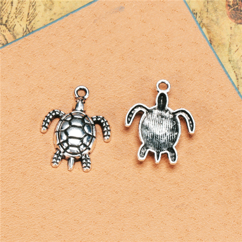 Vintage Sea Turtle Alloy Charm Pendant 23x17mm