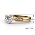 Gold Tone Slim Heart Ring with Silver Tone Stone Accent view 5