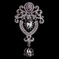 Black Silver Tone Crown Crystal Five Designs Metal Brooch Pin view 10
