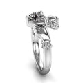 Silver Tone Crown and Heart Openwork Ring Polished Metal Jewelry view 3