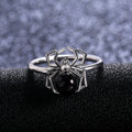 Silver Tone Black Bead Spider Ring Fashion Jewelry view 4