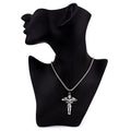 Antique Silver Tone Winged Angel Pendant Necklace with Prayer Detail view 2