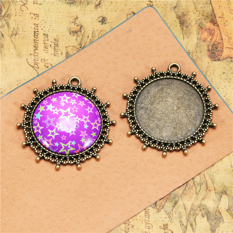 30mm Double-Sided Cabochon Tray Keychain Bezel Setting