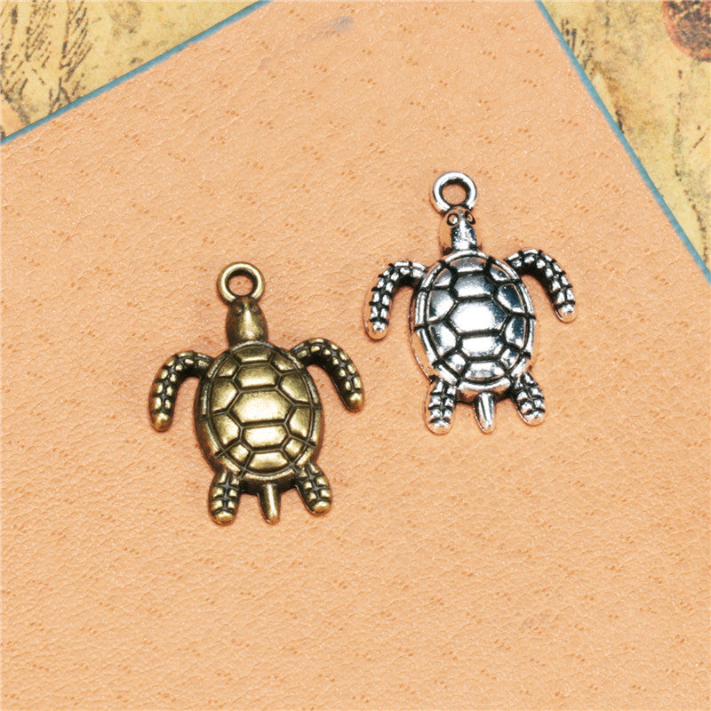 Vintage Sea Turtle Alloy Charm Pendant 23x17mm