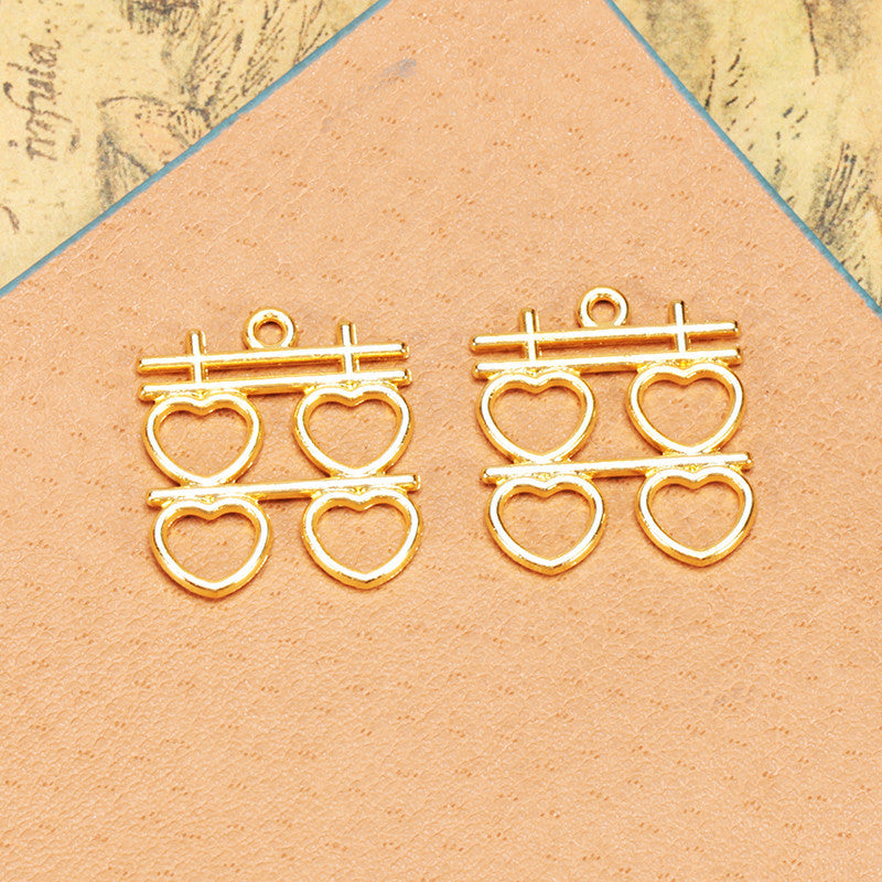 Double Happiness Alloy Charm Pendant 22x20mm
